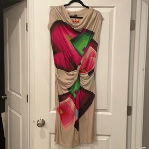 Desigual Slip dress with front knot drapery XL